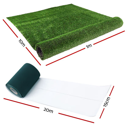 Primeturf 2x5m Artificial Grass Synthetic Fake 10SQM Turf Lawn 17mm Tape