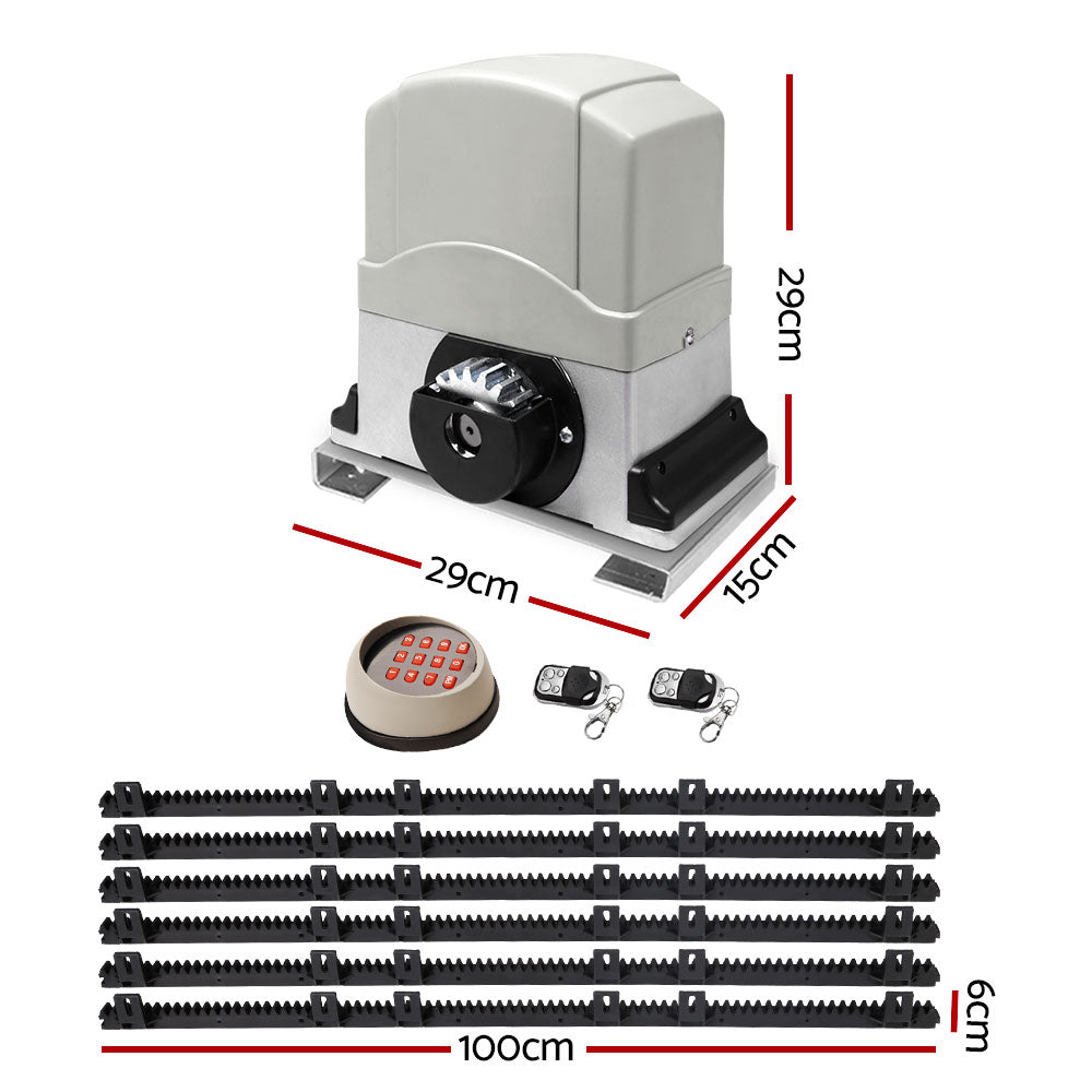 Auto Electric Sliding Gate Opener 1200KG Keypad 6M Rails