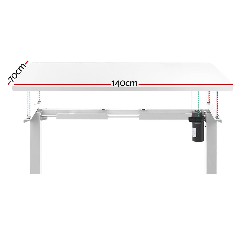 Artiss Electric Standing Desk Motorised Sit Stand Desks Table White 140cm