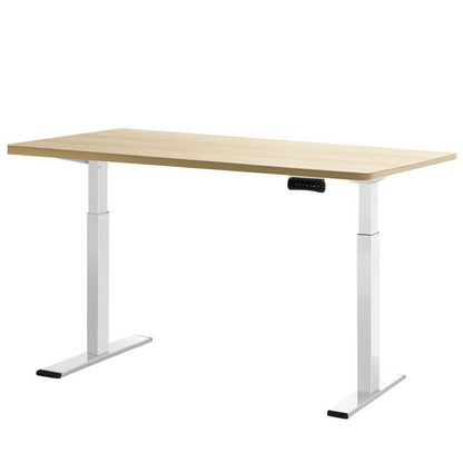 Artiss Standing Desk Electric Height Adjustable Sit Stand Desks White Oak