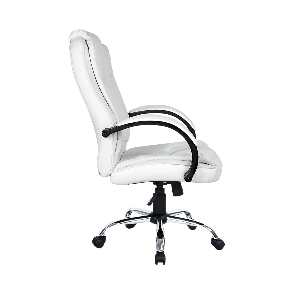 Artiss Office Chair Gaming Computer Chairs Executive PU Leather Seating White