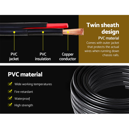 Twin Core Wire Electrical Automotive Cable 2 Sheath 450V 10M 8B&S