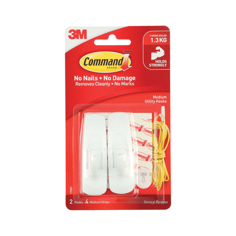 COMMAND Hook 17001ANZ Medium Pack of 2 Box of 6