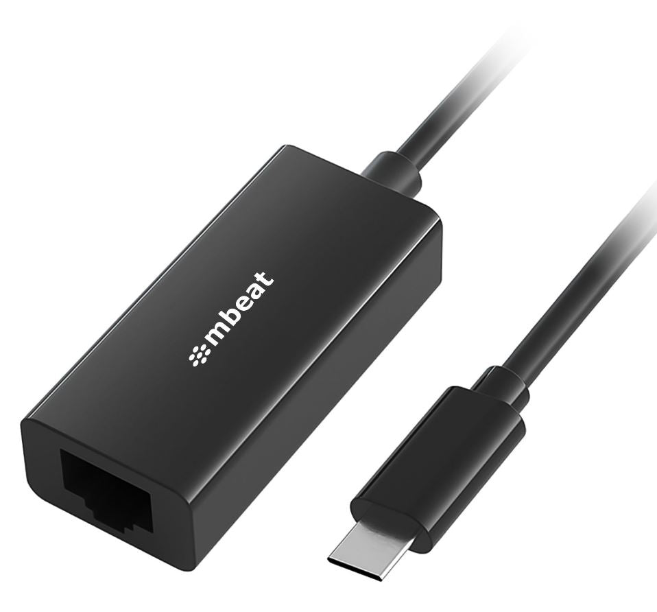 MBEAT USB-C Gigabit Ethernet Adapter - Black