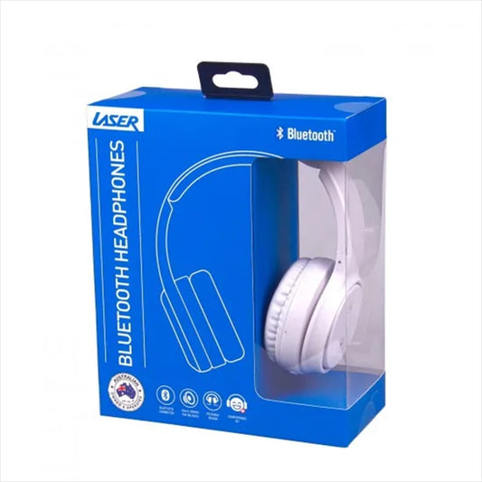 Laser Foldable Wireless Bluetooth Stereo Headphones Bright White