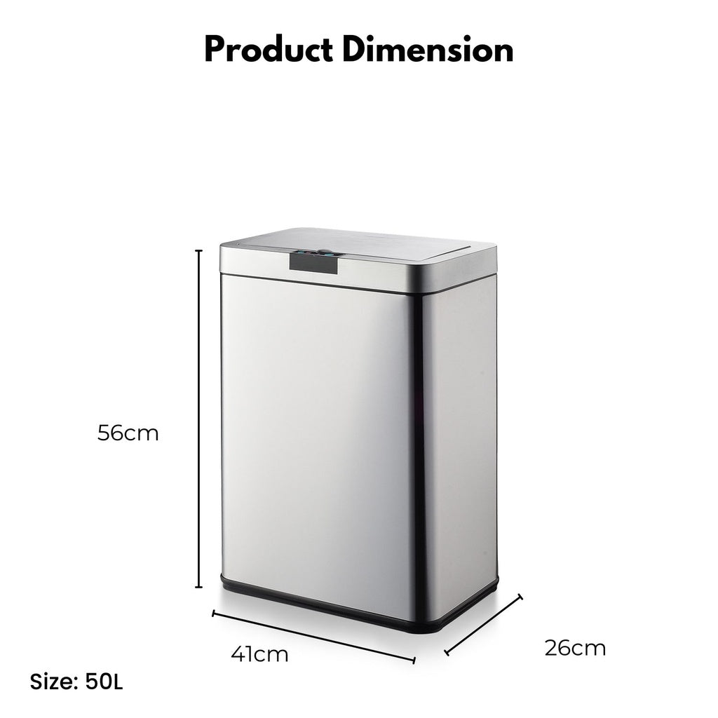 MIRAKLASS Sensor Bin 50L Wide Silver Square MK-SB-108-JR