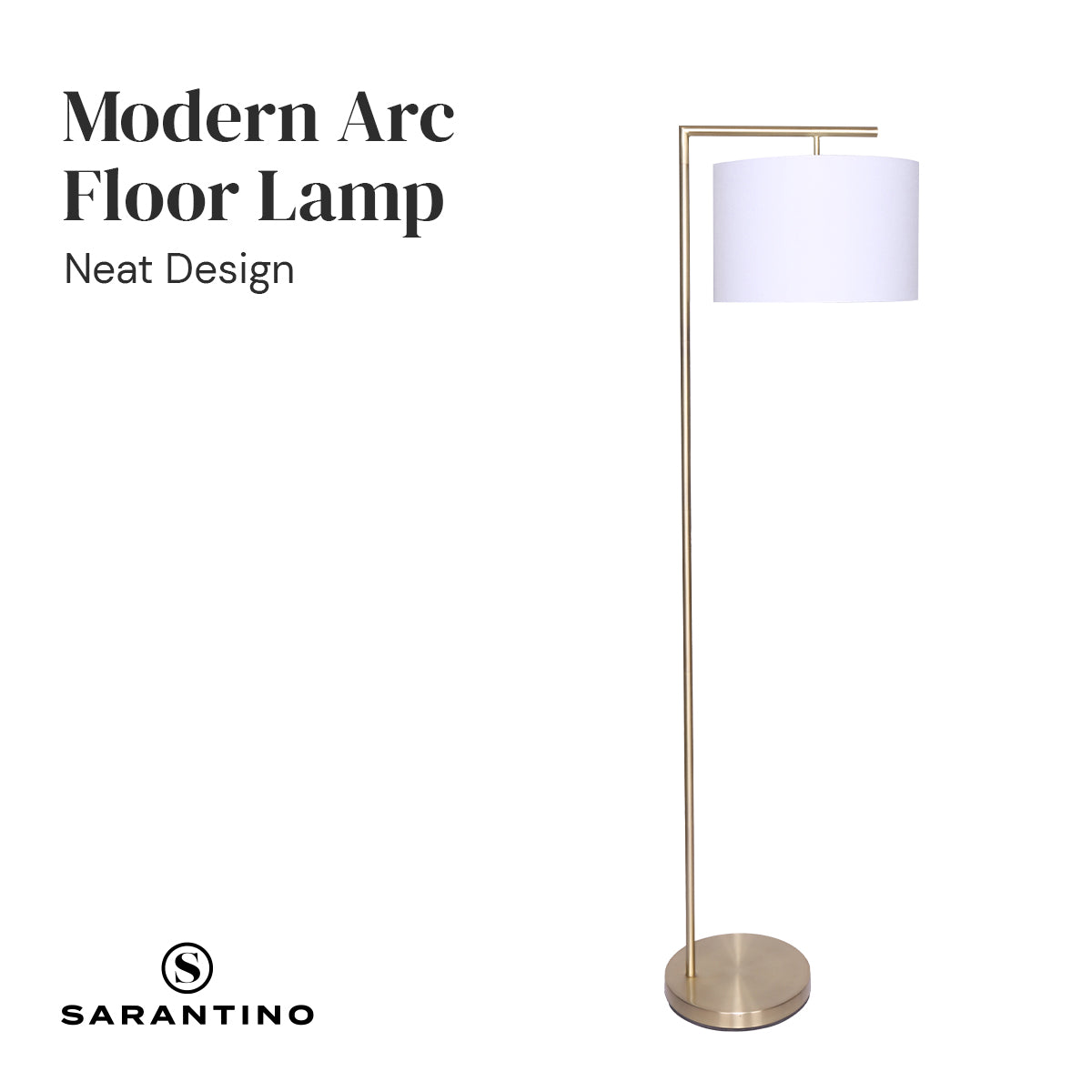 Sarantino 90-Degree Modern Arc Floor Lamp