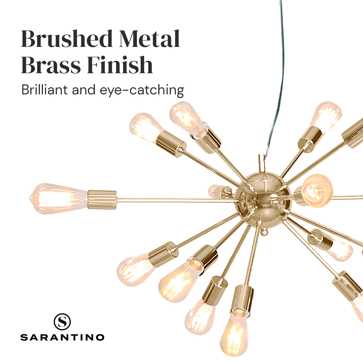 Sarantino 15-Light Sputnik Chandelier in Brass Finish