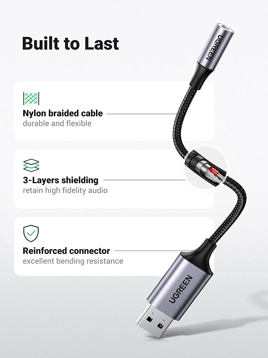 UGREEN 30757 USB to 3.5mm Audio Jack Sound Card Adapter