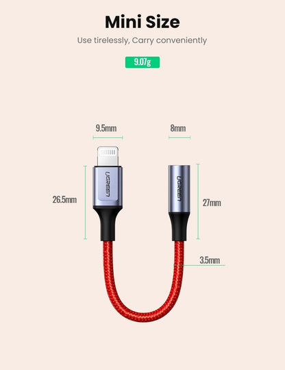 UGREEN 70507 iPhone 8-pin to 3.5mm Adapter