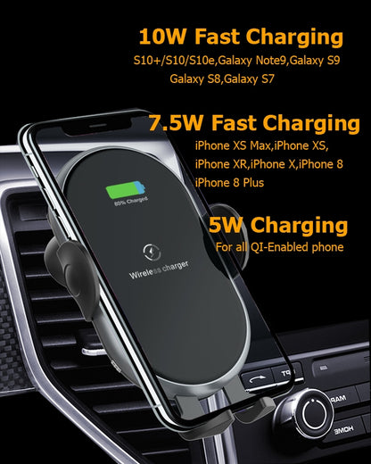 C366: Automatic Clamping Wireless Car Charger,with backlight