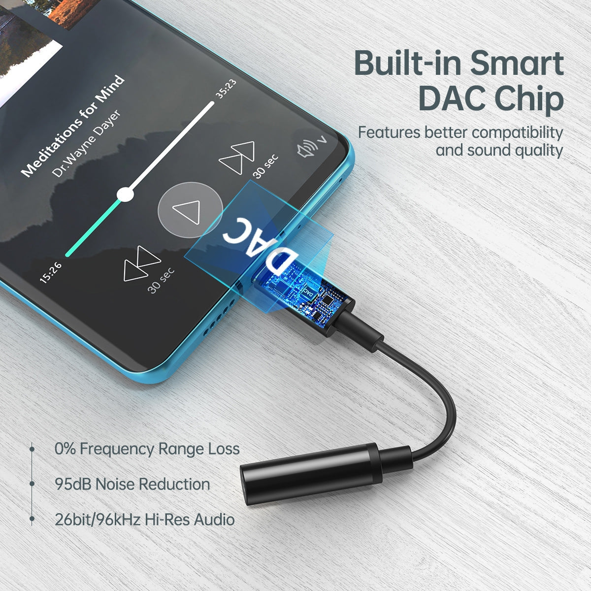 CHOETECH AUX003 USB-C To 3.5mm Headphone Adapter