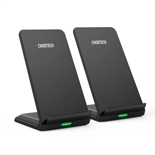 CHOETECH MIX00093 Fast Wireless Charging Stand 10W Qi-Certified T524S 2-Pack