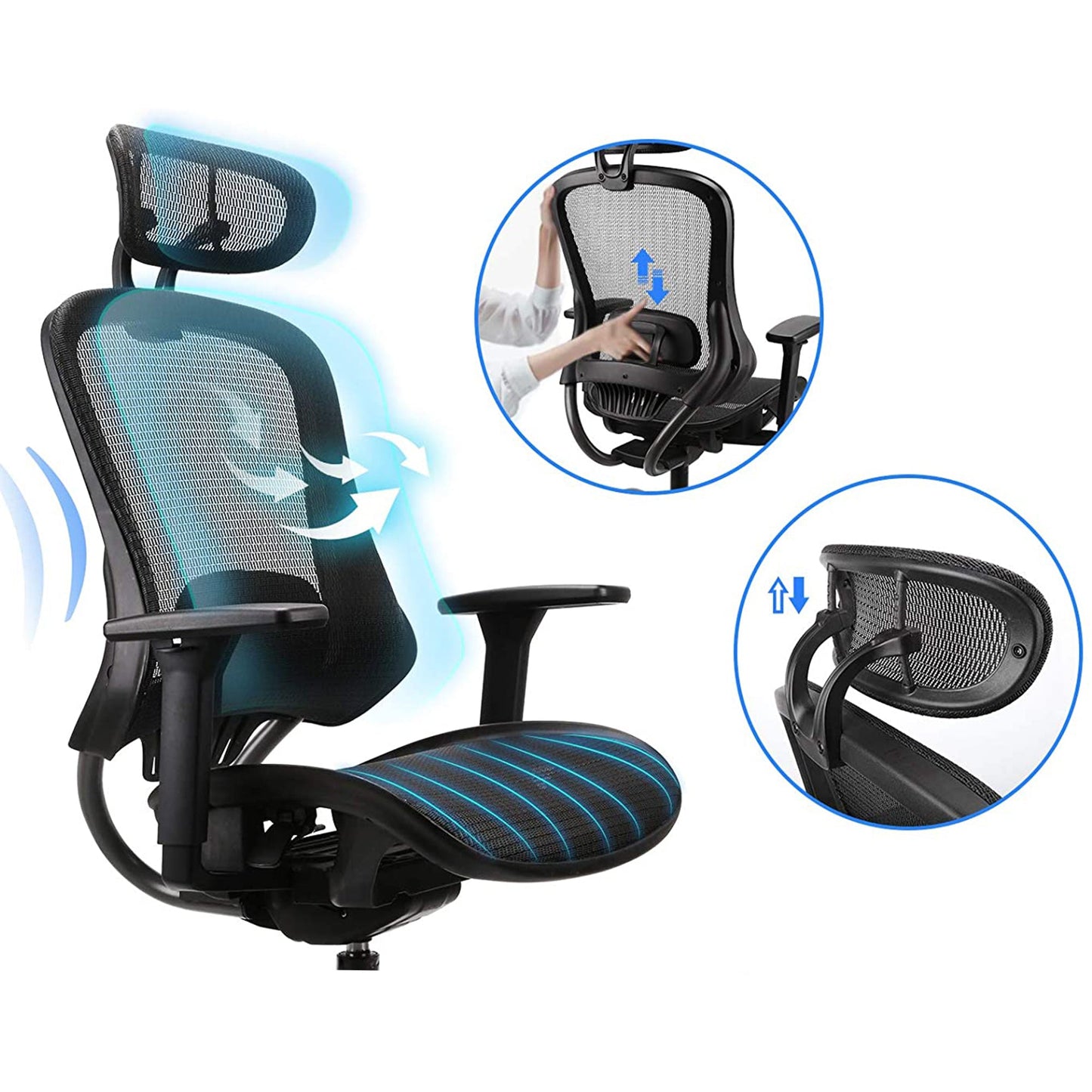 Mech Ergonomic Mesh Executive Chair with 2D Armrest