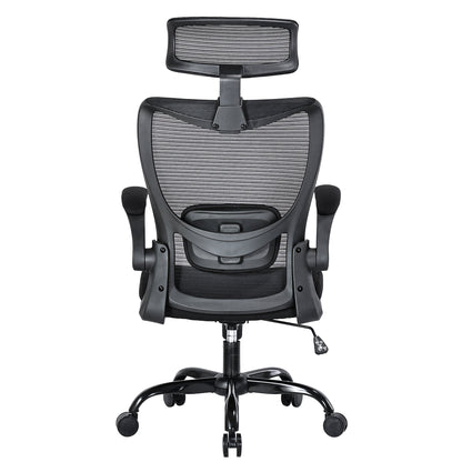 MONA Ergonomic High Back Flipped Armrest Task Chair In Black