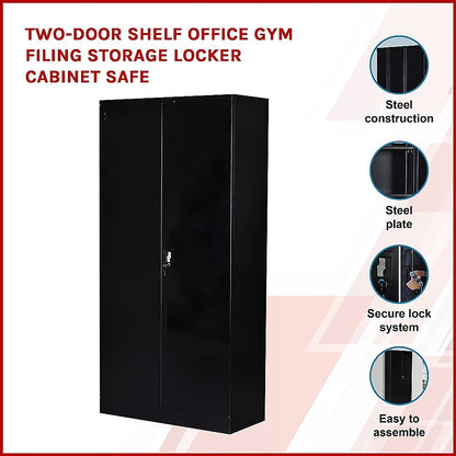 Two-Door Shelf Office Gym Filing Storage Locker Cabinet Safe