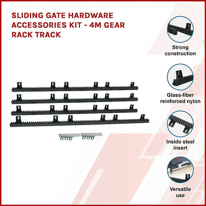 Sliding Gate Hardware Accessories Kit - 4m Gear Rack Track