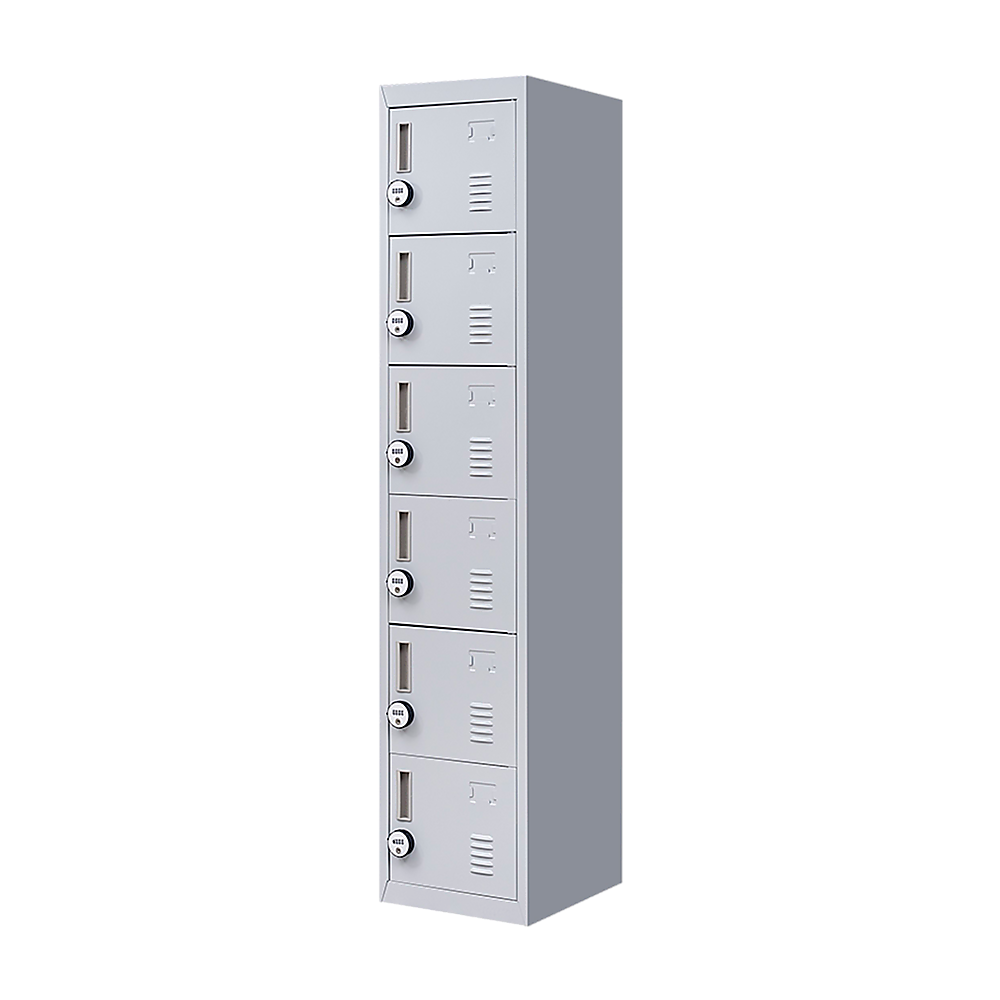 6-Door Locker for Office Gym Shed School Home Storage