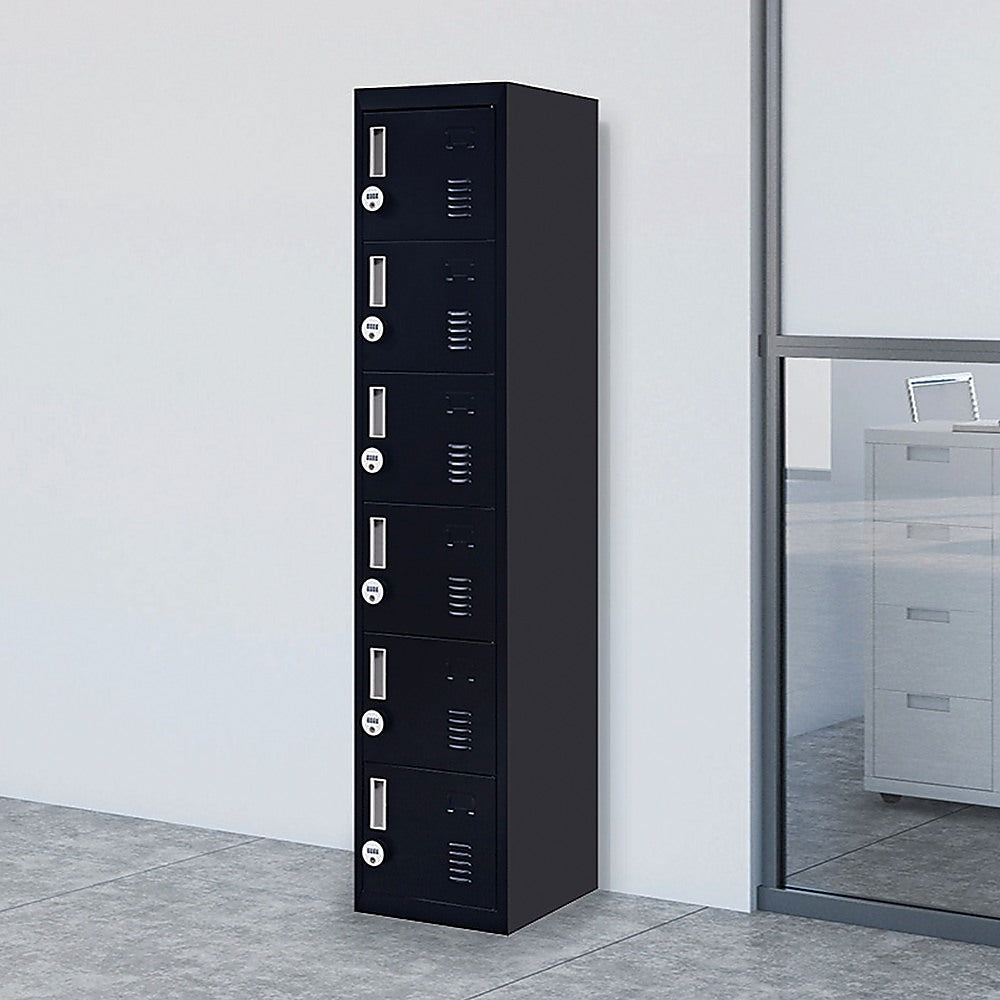 6-Door Locker for Office Gym Shed School Home Storage