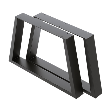 Trapezium-Shaped Table Bench Desk Legs Retro Industrial Design Fully Welded - Black