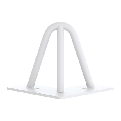 Set of 4 Industrial 3-Rod Retro Table Legs 12mm Steel Bench Desk - 11cm White