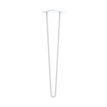 Set of 4 Industrial Retro Hairpin Table Legs 12mm Steel Bench Desk - 71cm White