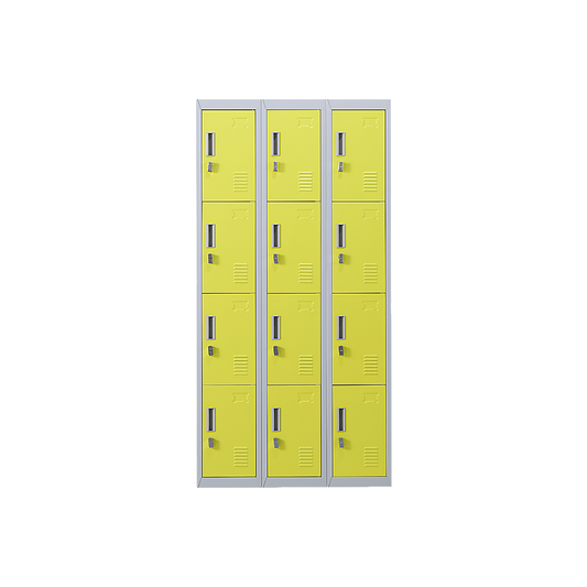 12-Door Locker for Office Gym Shed School Home Storage - Padlock-operated