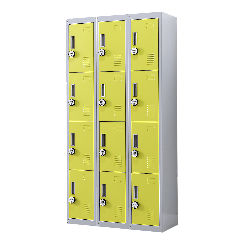 12-Door Locker for Office Gym Shed School Home Storage - 4-Digit Combination Lock