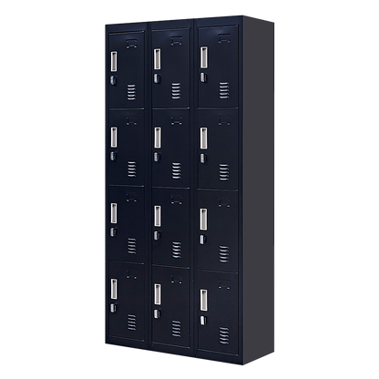 12-Door Locker for Office Gym Shed School Home Storage - Padlock-operated