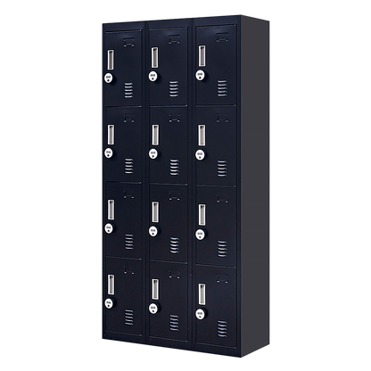 12-Door Locker for Office Gym Shed School Home Storage - 4-Digit Combination Lock