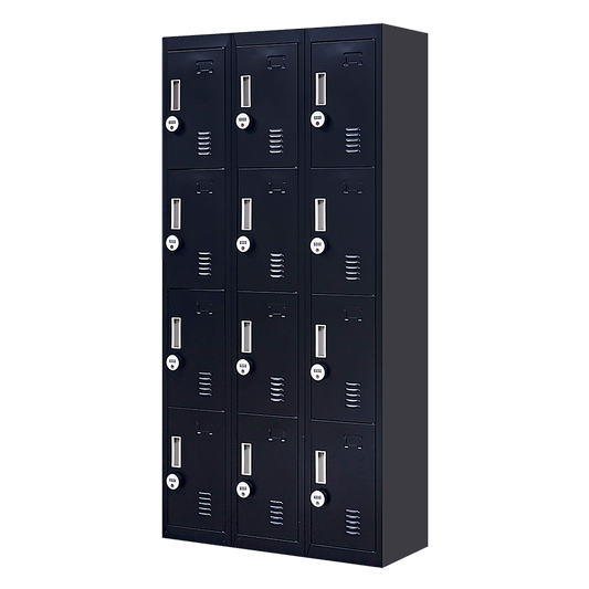 12-Door Locker for Office Gym Shed School Home Storage - 4-Digit Combination Lock