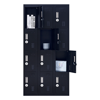 12-Door Locker for Office Gym Shed School Home Storage - 4-Digit Combination Lock